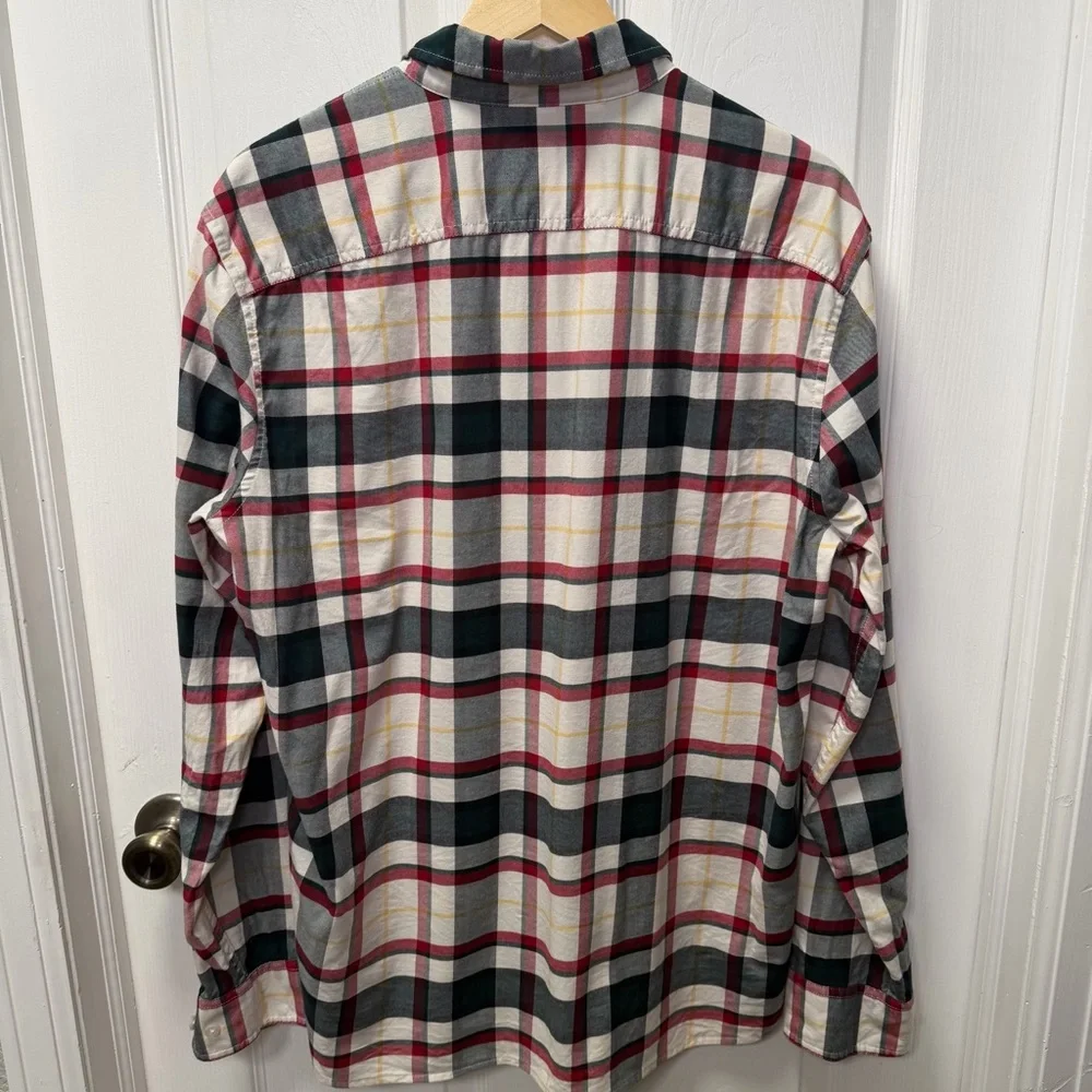 L.L. Bean Signature Stretch Woven Plaid Shirt, Men’s Large, Black/Red - Picture 3 of 9